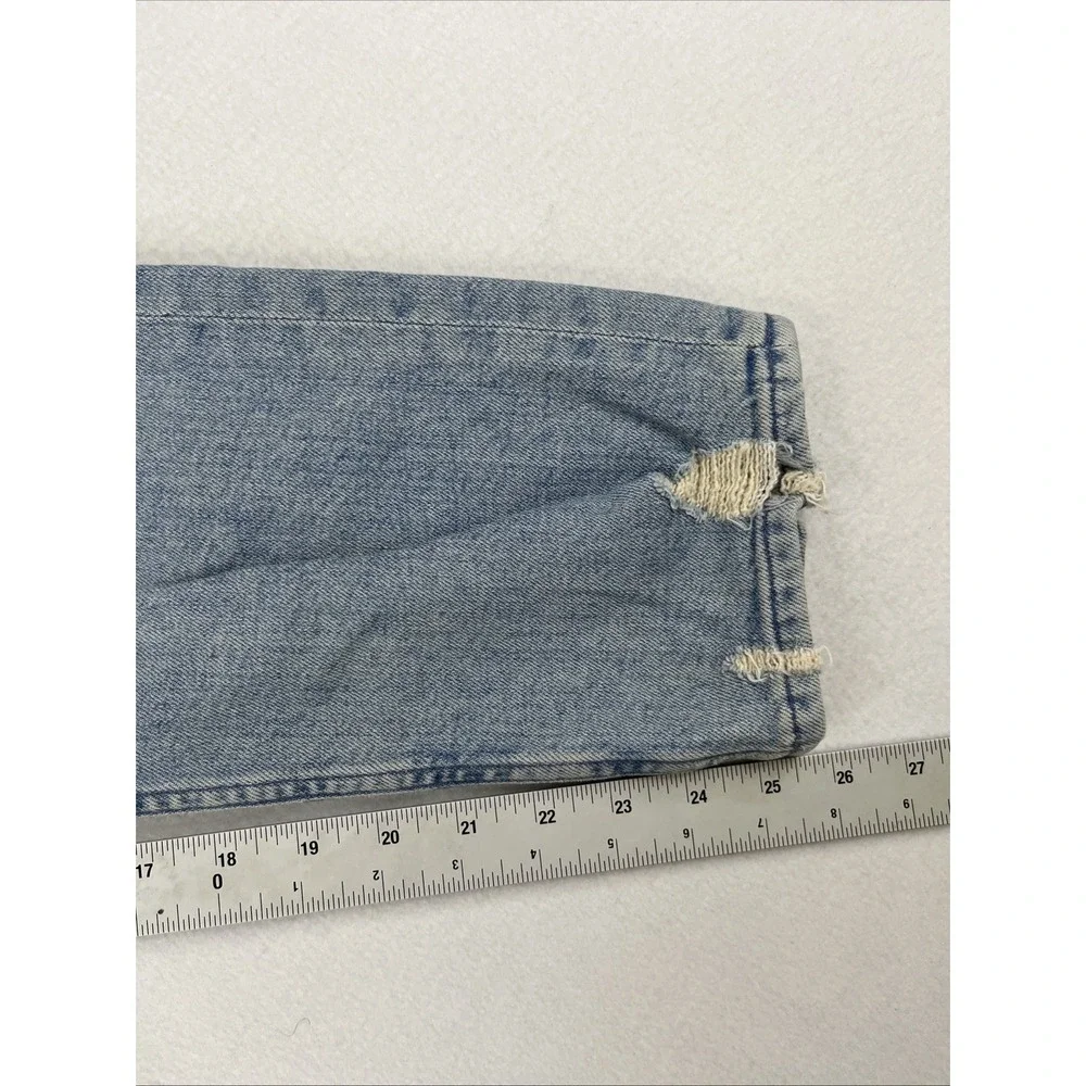 Mother Superior The Tomcat The Confession Distressed High Waisted Jeans 24 Blue